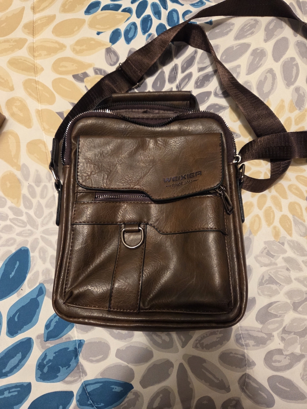 Brown Leather Crossbody Bag for Men